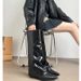 Genuine ~ Versatile Patent Leather Booties Over-the-Knee Long Pointed Toe High Wedge Heel Hot Girl Riding Boots_vogvips.com
