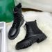 British Style Martin For Women Front Lace-up Thick Sole Round Toe Solid Color Short Fashion Womens Boots_vogvips.com