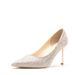 Champagne French Niche High Heels For Women, Stiletto Pointed Toe, Wedding Banquet Two-Way Wear, Sexy Large Size Crystal_vogvips.com