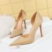 Elegant Pointed-Toe Stiletto Heels With Side Cut-Out Design - Satin Evening Pumps For Women (Sizes 34-43) Women's Shoes, Single Shoes_vogvips.com