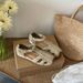 Retro Closed-Toe Roman Sandals For Women 2026 Summer Slimming Versatile Hollow Breathable Soft Sole Comfortable Flat_vogvips.com