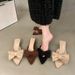 High Heel Pointed Fairy Style Small For Women, Outdoor Wear, 2025 New Summer Bowknot Elegant Sandals_vogvips.com