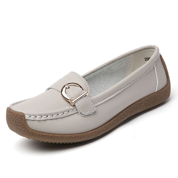New Loafers Casual Women's Flat Shoes Soft Soles Soft Shoes Comfortable Large Size Bean Women's Shoes_vogvips.com