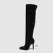 Women's Rhinestone Knee-High Boots Pointed Toe Side Zipper Comfortable Wide Fit Fashion Stiletto Heels_vogvips.com