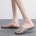 Trendy Crystal Sandals For Women, Versatile Hollow-out Clogs, Plastic Closed-toe Non-slip Bathroom Slippers_vogvips.com