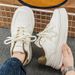 Men's Breathable White Sneakers Lace-up Height Increasing Waterproof Casual Shoes Trendy Non-slip Comfortable Summer Fashion_vogvips.com