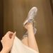 Sheepskin Ballet Shoes Sweet Girls Round Toe Satin Sneakers_vogvips.com