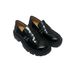 Mm6 Majira Thick Soled Le Fu 2025 Spring Black Genuine Leather Women's Derby Single Shoes One Step_vogvips.com