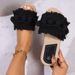 Women’s Shoes Outdoor Large Size Straight Line Women's Rope Bottom Large Flower Fashion Casual Outdoor Wear Flat Slippers_vogvips.com