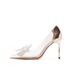 Women S High Heels Fashion Crystal Flower Transparent PU Shallow Slip On Sandals New Elegant Wedding Shoes Banquet Sexy_vogvips.com