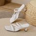 Women's Fashion Outdoor Slippers 2025 New Summer Square Toe High Heels Thin Heel Fairy Style One-Strap Sandals_vogvips.com