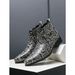 Martin New Men's British Style Snake Patterned Mongolian Boots, Short Tube, Large Size, High Top Leather Boots, Tube, Size,_vogvips.com