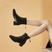 Short Boots Women, Square Toe, Chunky Heel, 2024 New Autumn And Winter Mid-Heel, French Style, White Slim Boots,_vogvips.com