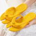Disposable Travel Portable Folding Slippers Soft And Comfortable Eva Hotel Travel Herringbone Summer Non-slip Yellow Flip-Flops_vogvips.com