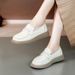 Leather Soft Sole Casual Slip-On Loafers For Women 2023 Spring Round Toe Flat Plus Size Women's Shoes_vogvips.com