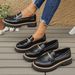 Women's British Style Platform Loafers Leather Shoes Size 43 Spring New Style_vogvips.com
