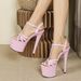 181-Q18 New Model High-heeled 17CM Stiletto Heel Platform Sandals Women's Crystal Wedding Shoes_vogvips.com
