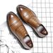 Euro Step Pointed Toe Men 2025 New Brogue Men's Trendy British Casual Business Youth Shoes Genuine Leather_vogvips.com