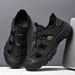 2025 New Summer Casual For Men Handmade Men's Leather Sandals Lightweight Stylish Beach Flats Outdoor Wading Aqua Shoes_vogvips.com