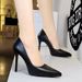 3255-13 Style Banquet Nightclub Women's Thin Ultra High Heels Shallow Mouth Pointed Waterproof Platform Single Shoes_vogvips.com