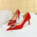 3226-AK35 European And American Versatile High-heeled Women's Shoes, Stiletto Heel, Shallow Mouth, Pointed Toe, Side_vogvips.com