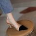 2024 Summer New Peep-Toe French Color Block Little Style Pointed Toe High Heels One-Strap Sandals Thin Heel_vogvips.com