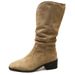 Pleated Slouch For Women 2023 New Spring And Autumn Thick Heel Over-the-Knee High Long Riding Boots_vogvips.com