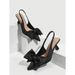 Women's New Line With Bow Bow Mid-heel Pointed High Heels_vogvips.com