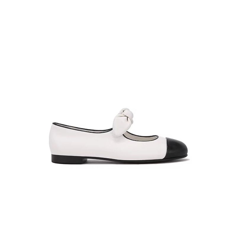 Round-toe Bow Ballet Shoes Women's Flat Color Matching All-match Mary Jane Shoes Casual Shoes_vogvips.com