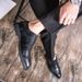 Blok Korean Edition British Trendy Casual Business Dress Men's Pointed Black Shoes PX62-K_vogvips.com