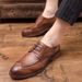 Euro Step Business Formal Casual Large Size Leather Men's British Style Korean Version Brogue Carved Trendy Shoes_vogvips.com