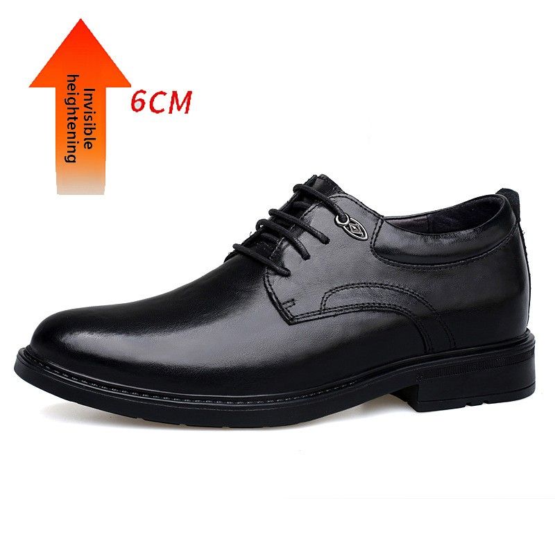Men's Leather Shoes Men's Inner Height Increase Cm Thick-soled Formal Shoes Height Increase Casual Leather Shoes_vogvips.com