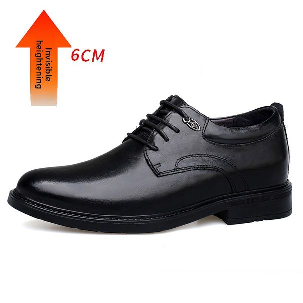 Men's Leather Shoes Men's Inner Height Increase Cm Thick-soled Formal Shoes Height Increase Casual Leather Shoes_vogvips.com