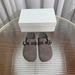Women's Grey Suede Closed Toe Half Slippers, Handmade Beaded Chain Strap Backless Clogs, Slip On Casual Mules For Daily_vogvips.com