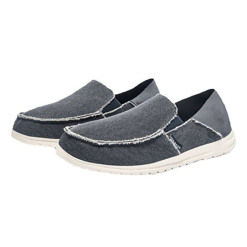 Euro Step Habib Bear Loafers Spring And Autumn Casual Canvas Low-top Round Toe Men's Shoes Breathable New Style_vogvips.com