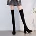 Autumn Winter Over-the-Knee For Women, Chunky Suede Slimming Elastic Lined High Heel Boots, Women's Long Boots_vogvips.com