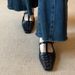 Women's Shoes Retro Woven Square Toe Mules, Versatile T Strap Closed Toe Sandals._vogvips.com