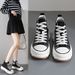 2024 New Women High Top Sneakers Lace-Up Casual Plarform Height Canvas Non-slip Wear Resistant Spring Female Vulcanize_vogvips.com