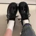 Black Thick Soled Versatile Lace Up Small Leather For Women 2024 Spring And Autumn Season New British Style JK Le Fu_vogvips.com