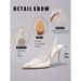 Fashion Lace Patchwork High Heels For Women Summer Elegant Sexy Pointed Toe Party Wedding Stiletto Sandals Cross-Border_vogvips.com