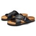 Ruizu 2025 New Slippers Cross Strap Men's Beach Shoes Casual Sandals Water Cork Student_vogvips.com