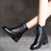 Women's Martin 2022 New Fashion British Style Soft Leather Mid-Heel Chunky Heel Versatile Short Boots Self-Sale_vogvips.com