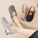 Extremely Stylish Women's Closed-toe Sandals 2026 Summer Model, Hollowed-out With Rhinestones, Slip-on, Breathable Mule_vogvips.com