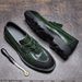 Euro Step Thick-Soled Black Shoes For Men, Genuine Leather New Single Shoes, British Style Versatile Loafers, High-End Polished_vogvips.com