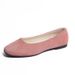 2025 Spring Autumn Square Toe Fashion Flat Korean Style Suede Shallow Mouth Single Women Shoes Large Size Foreign Trade_vogvips.com