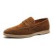 New British loafers men retro lazy slip-on casual leather shoes men set foot bean shoes fashionable men's shoes_vogvips.com