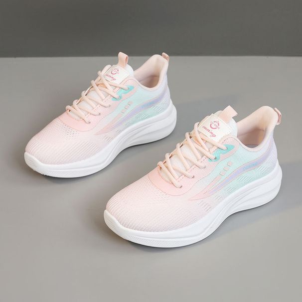 New Fashion Summer Women's Lightweight Popular Running Sneakers Breathable White Gradient Color Casual Shoes For Women_vogvips.com