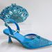 Women's Shoes Wedding Bridesmaid Rhinestone High Heeled Sandals, Women's Pointed Toe Rhinestone Sandals, Crystal Stiletto High Heels._vogvips.com