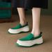Thick-Soled Casual Platform Spring Summer Slip-On British Style Fisherman Single Shoes Soft Leather Deep Mouth Lazy_vogvips.com