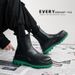 British Style Fancy Green Bottom Black Boots_vogvips.com